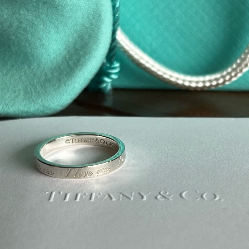 Authentic Tiffany & Co. Vintage Sterling Silver I love You Ring size 6